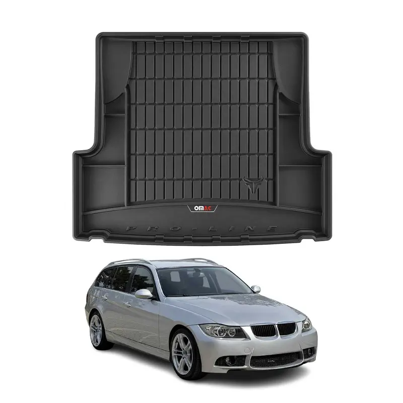 OMAC Tapis de coffre caoutchouc pour BMW Série 3 E91 Break 2004-12 Noir Premium