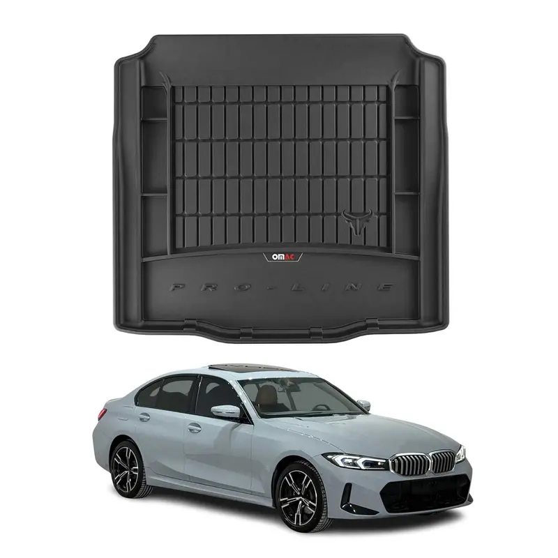 OMAC Tapis de coffre caoutchouc pour BMW Série 3 G20 G80 Berline 2021-2026 Noir