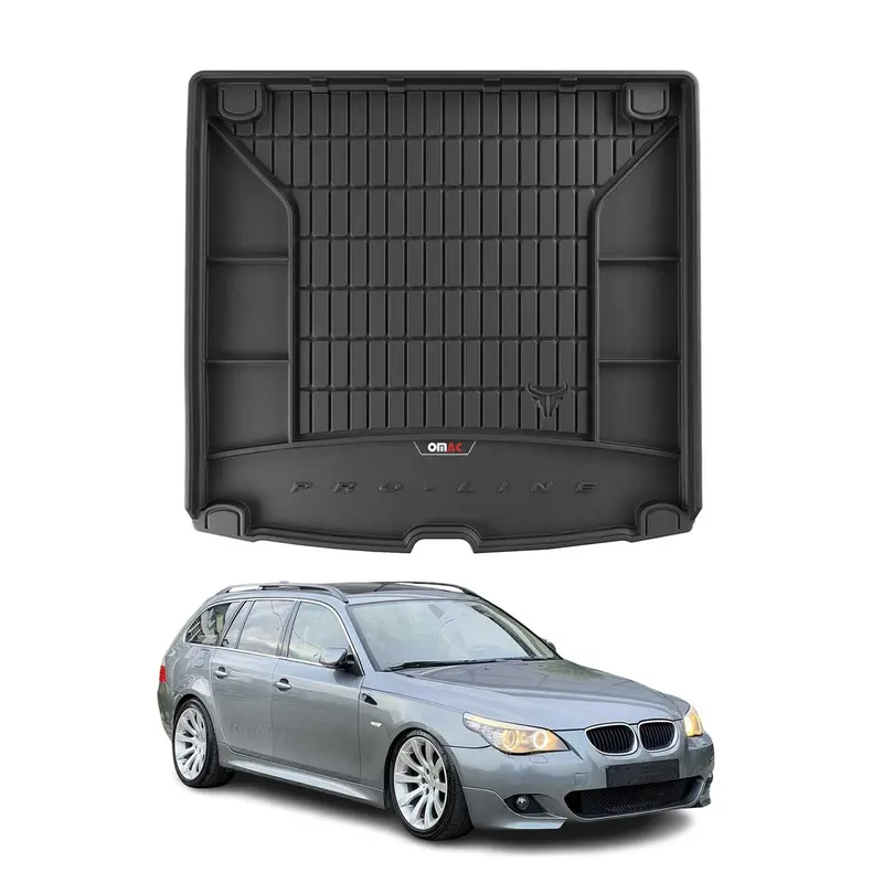 OMAC Tapis de coffre caoutchouc pour BMW Série 5 E61 M5 E61 2004-2010 TPE Noir
