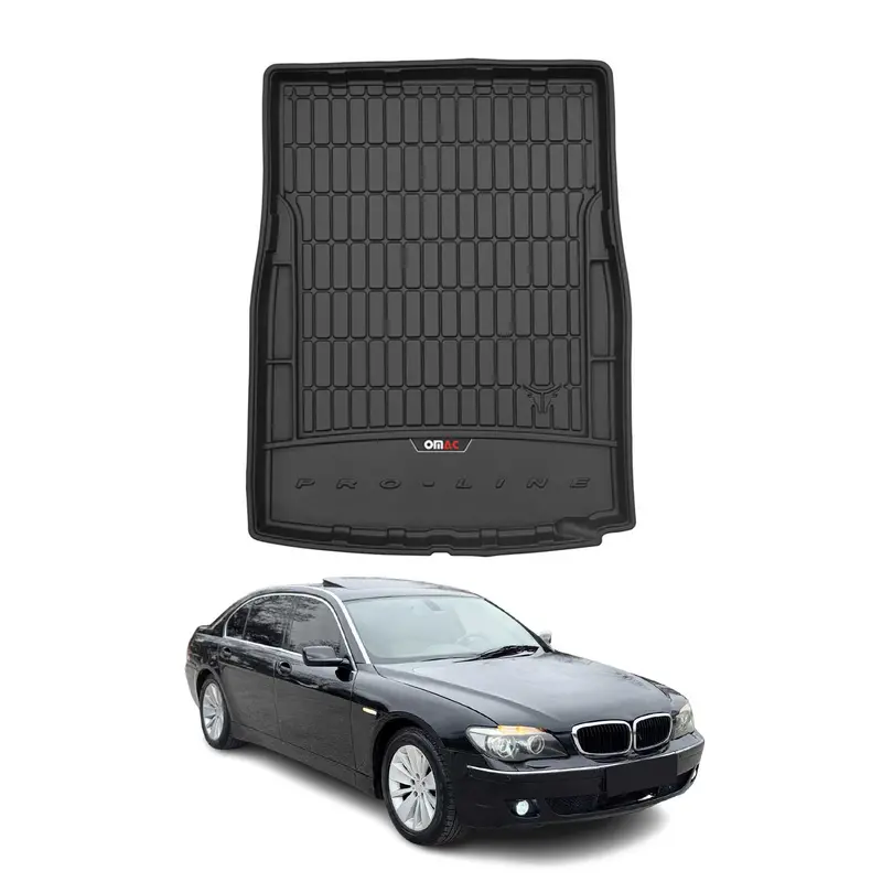 OMAC Tapis de coffre caoutchouc pour BMW Série 7 F01 2008-2015 TPE Noir