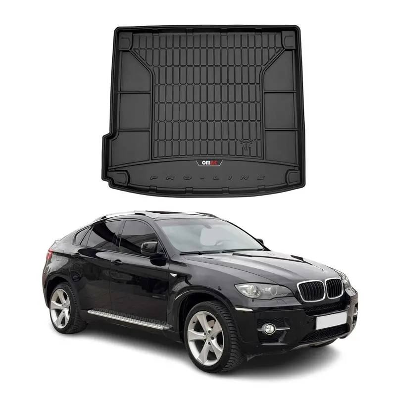 OMAC Tapis de coffre caoutchouc pour BMW X6 E71 E72 2007-2014 Noir Premium