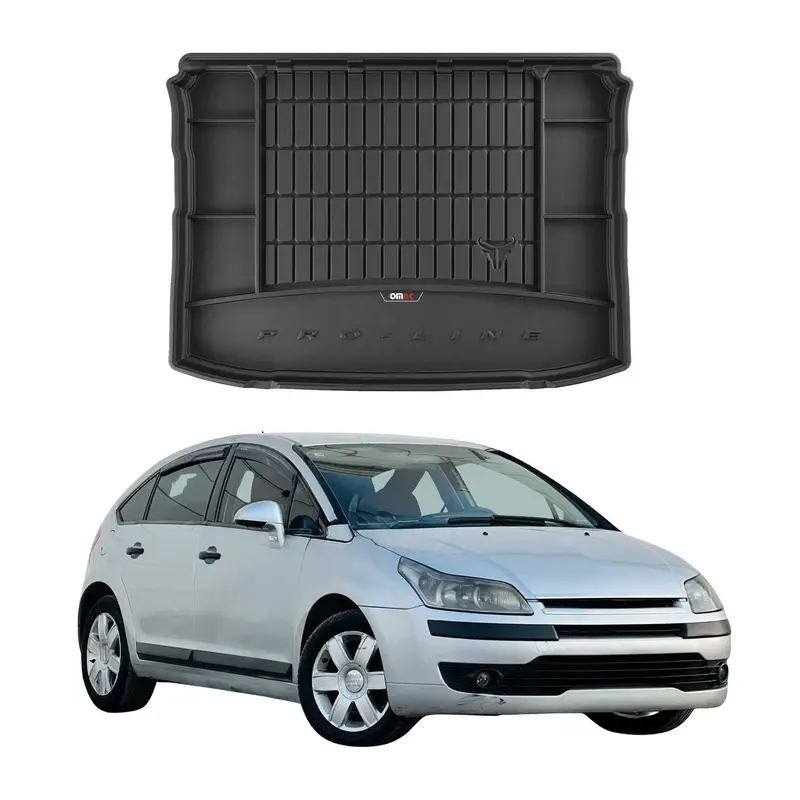 OMAC Tapis De Coffre en caoutchouc pour Citroen C4 2004-2010 Noir Premium