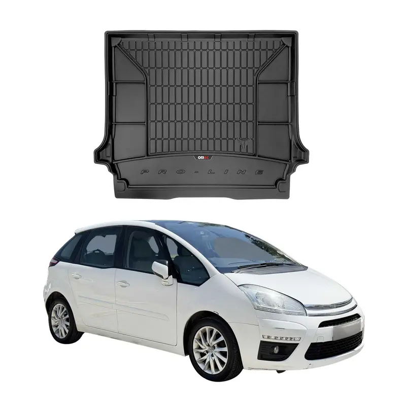 OMAC Tapis De Coffre en caoutchouc pour Citroen C4 Grand Picasso 2006-2013 Noir