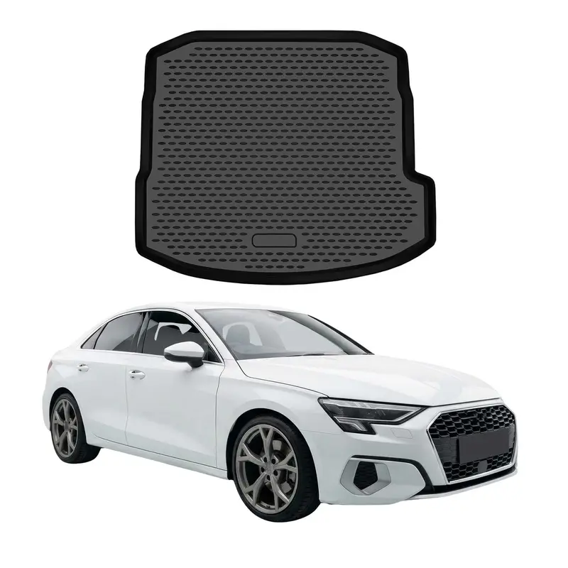 OMAC Tapis de coffre pour Audi A3 8Y mk4 Berline 2020-2026 caoutchouc TPE Noir