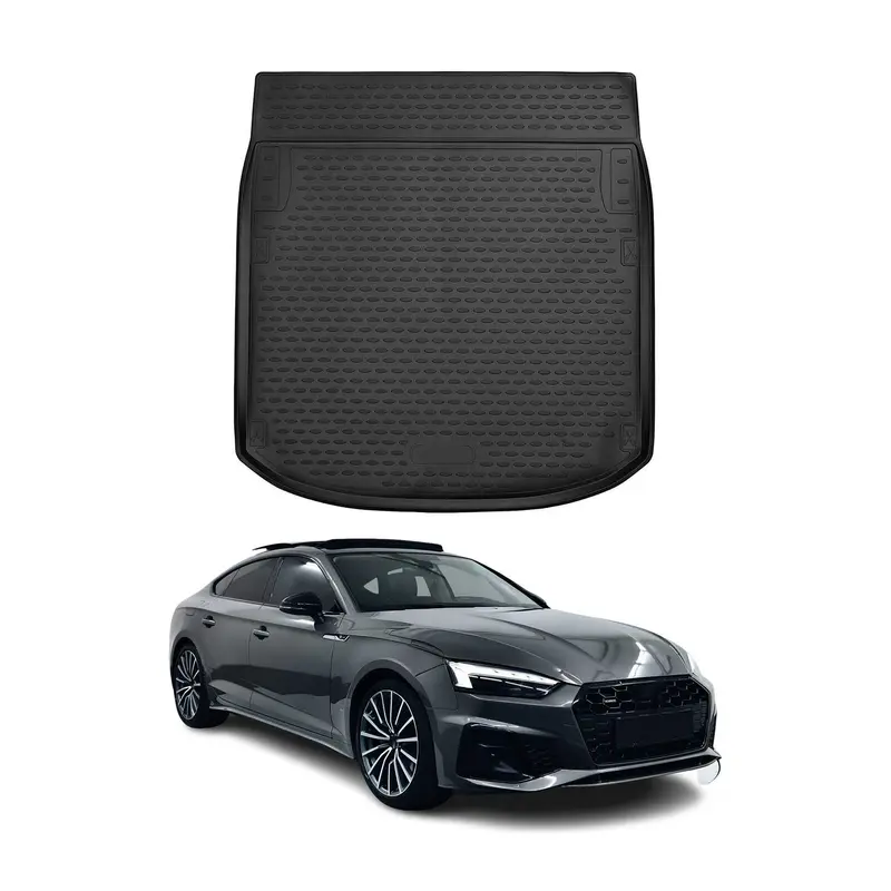 OMAC Tapis de coffre pour Audi A5 F5 Sportback 2016-2024 en caoutchouc TPE Noir