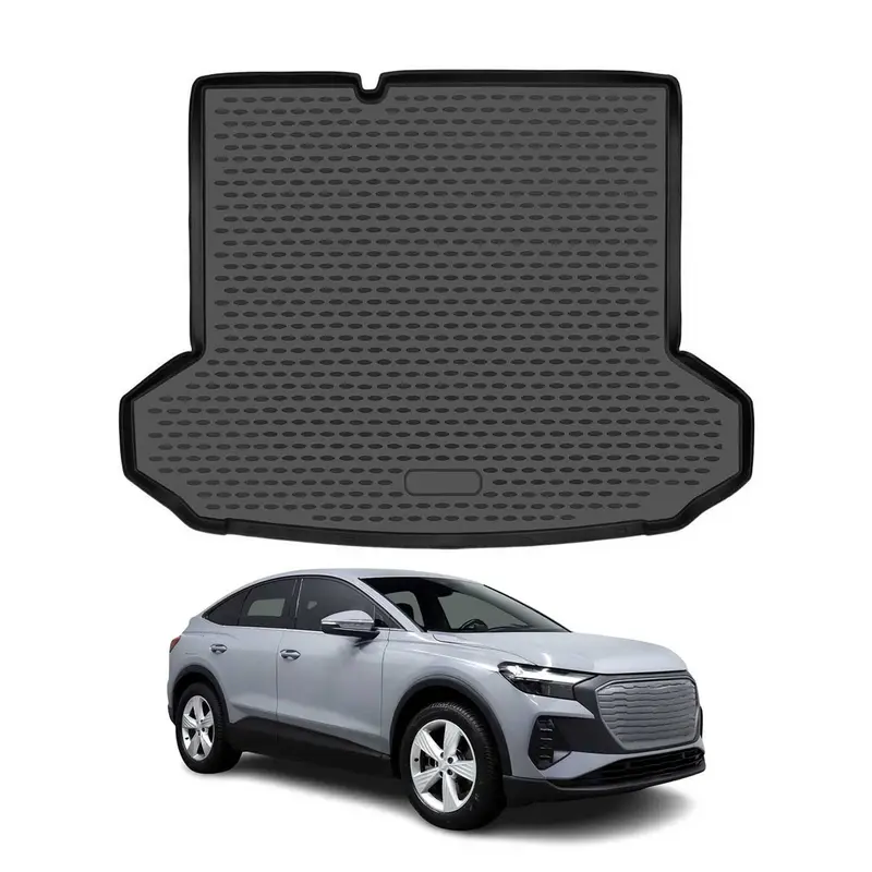 OMAC Tapis de coffre pour Audi Q4 e-tron 2021-2026 en caoutchouc Noir
