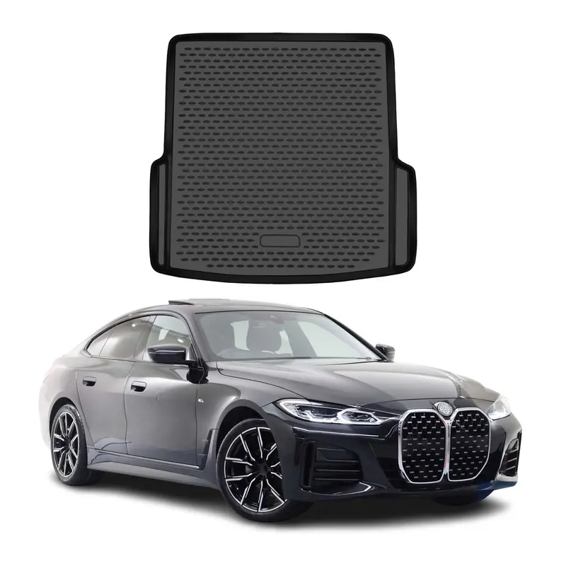 OMAC Tapis de coffre pour BMW i4 G26 2021-2026 en caoutchouc TPE Noir
