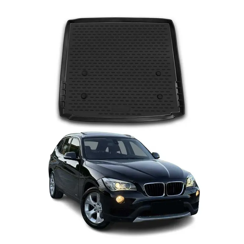 OMAC Tapis de coffre pour BMW X1 E84 2009-2015 en caoutchouc Noir