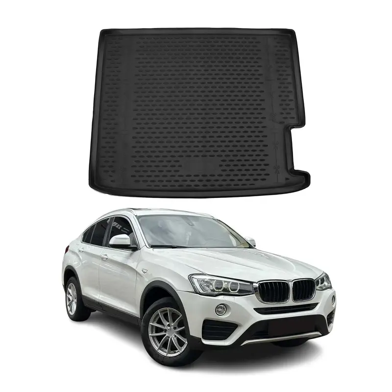 OMAC Tapis de coffre pour BMW X4 F26 2014-2018 en caoutchouc Noir
