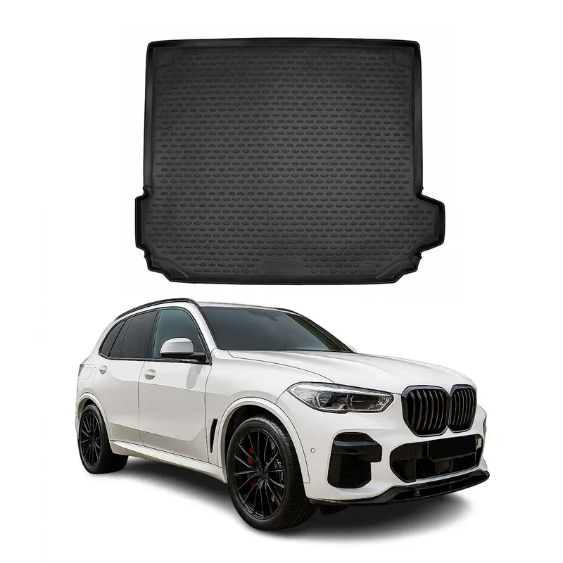 OMAC Tapis de coffre pour BMW X5 G05 2019-2026 en caoutchouc Noir