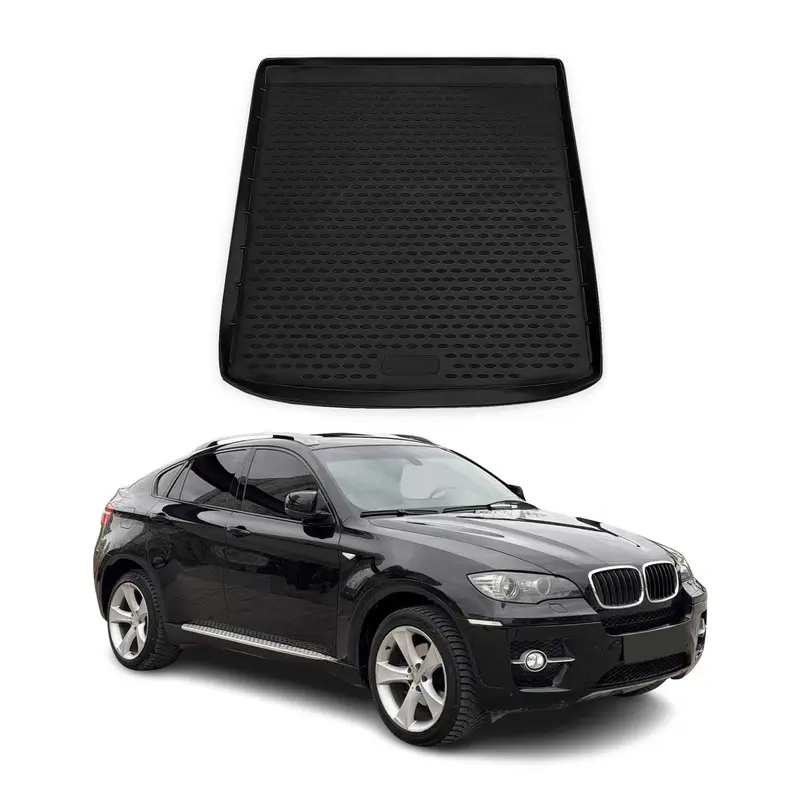 OMAC Tapis de coffre pour BMW X6 E71 / X6 F16 2007-2019 caoutchouc Noir