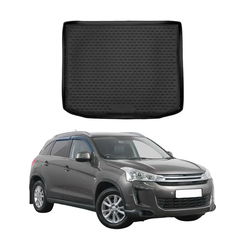 OMAC Tapis de coffre pour Citroen C4 Aircross 2012-2017 en caoutchouc Noir