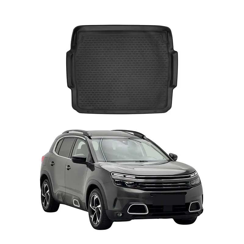 OMAC Tapis de coffre pour Citroen C5 Aircross 2018-2025 en caoutchouc Noir