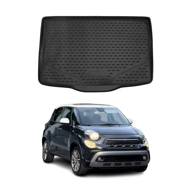 OMAC Tapis De Coffre pour Fiat 500L 2012-2023 en caoutchouc Noir
