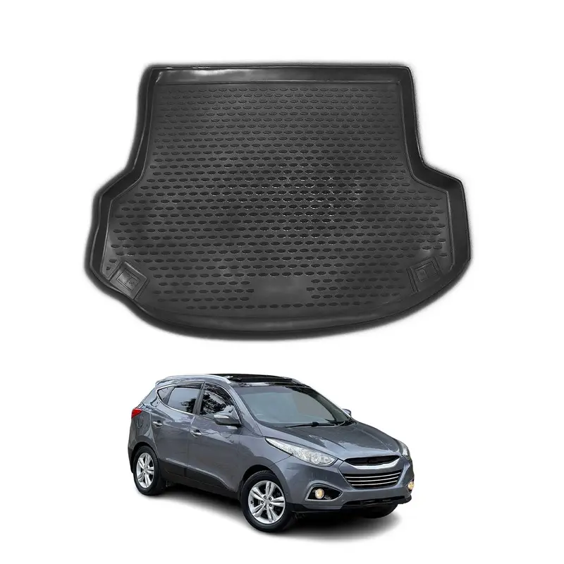 OMAC Tapis De Coffre pour Hyundai iX35 2009-2015 en caoutchouc Noir