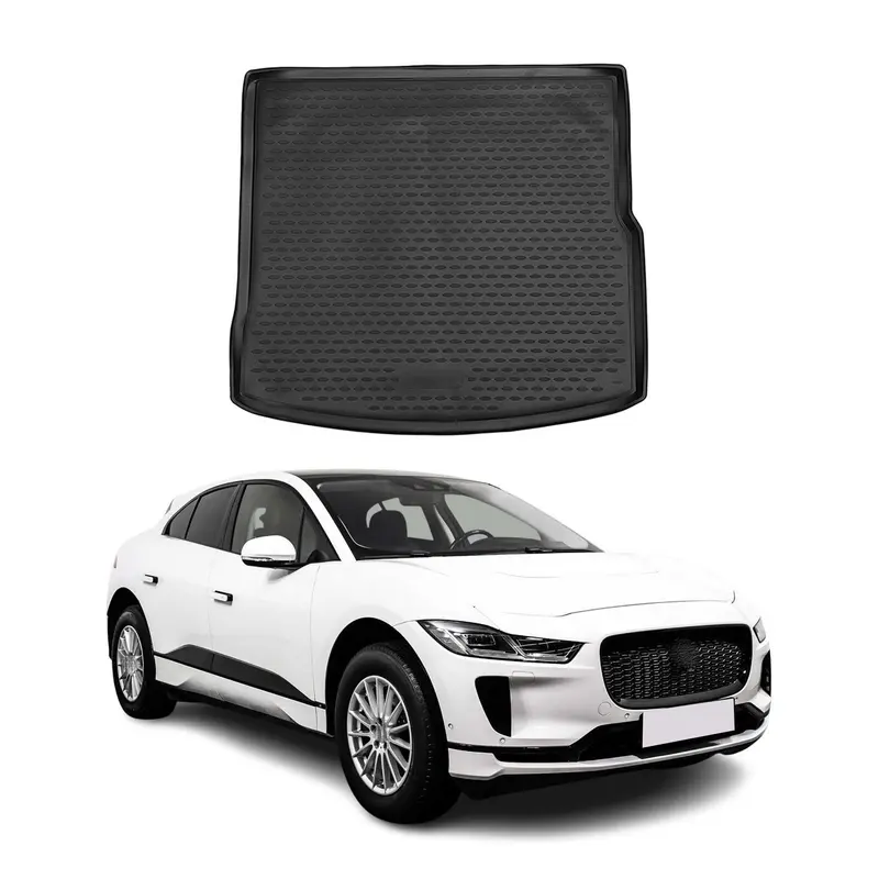 OMAC Tapis de coffre pour Jaguar I-Pace 2018-2024 sur mesure en caoutchouc Noir