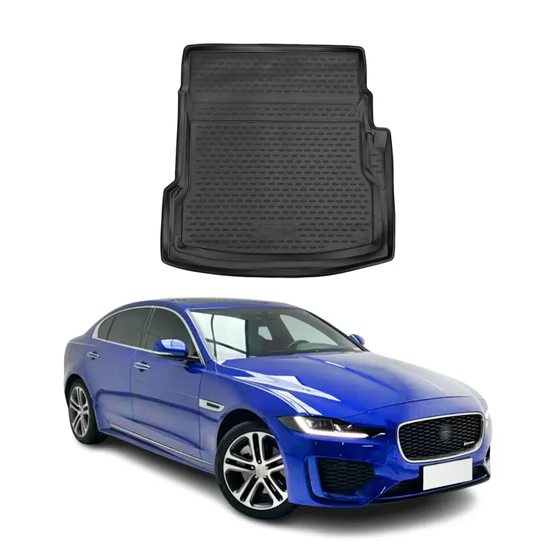 OMAC Tapis de coffre pour Jaguar XE 2017-2023 sur mesure en caoutchouc Noir