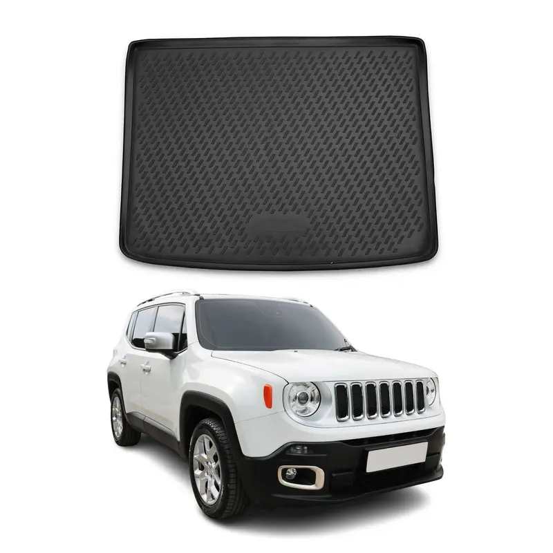 OMAC Tapis De Coffre pour Jeep Renegade 2014-2024 en caoutchouc Noir