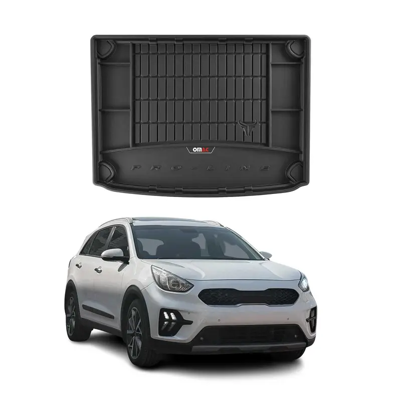 OMAC Tapis de Coffre pour Kia Niro I 2017-2022 Hybrid TPE Noir Caoutchouc