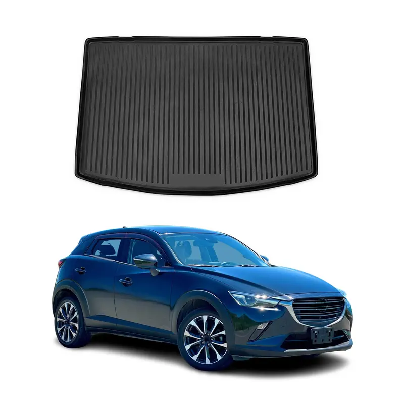 OMAC Tapis De Coffre pour Mazda CX-3 2015-2023 en caoutchouc Noir