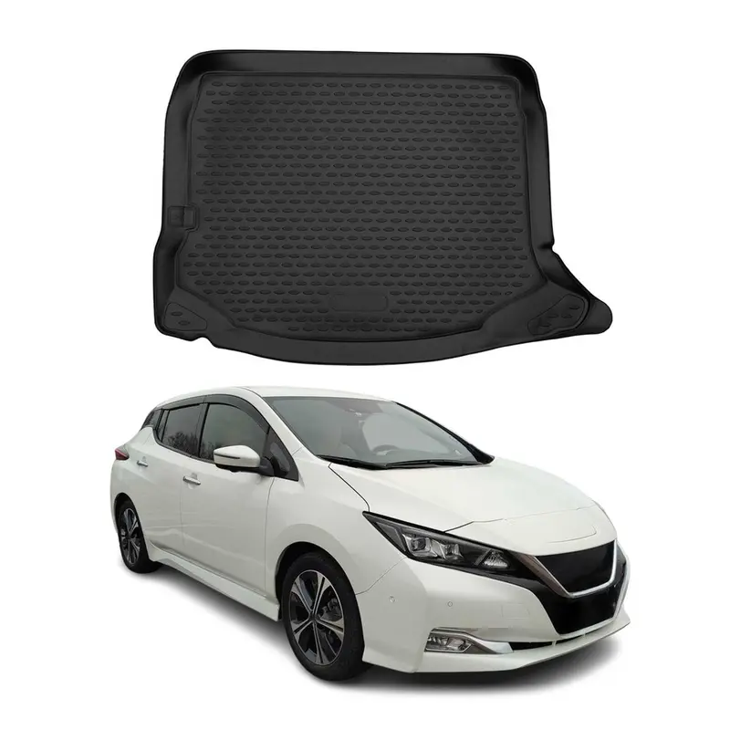 OMAC Tapis De Coffre pour Nissan Leaf 2017-2024 en caoutchouc Noir