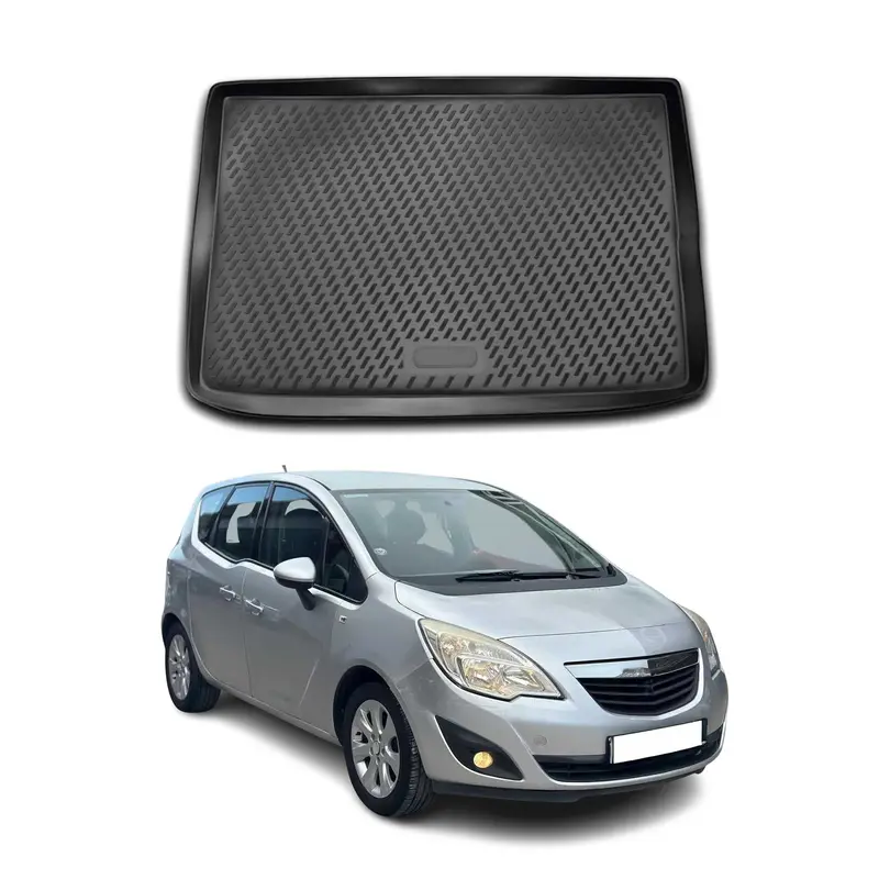 OMAC Tapis de coffre pour Opel Meriva B 2010-2017 sur mesure en caoutchouc Noir