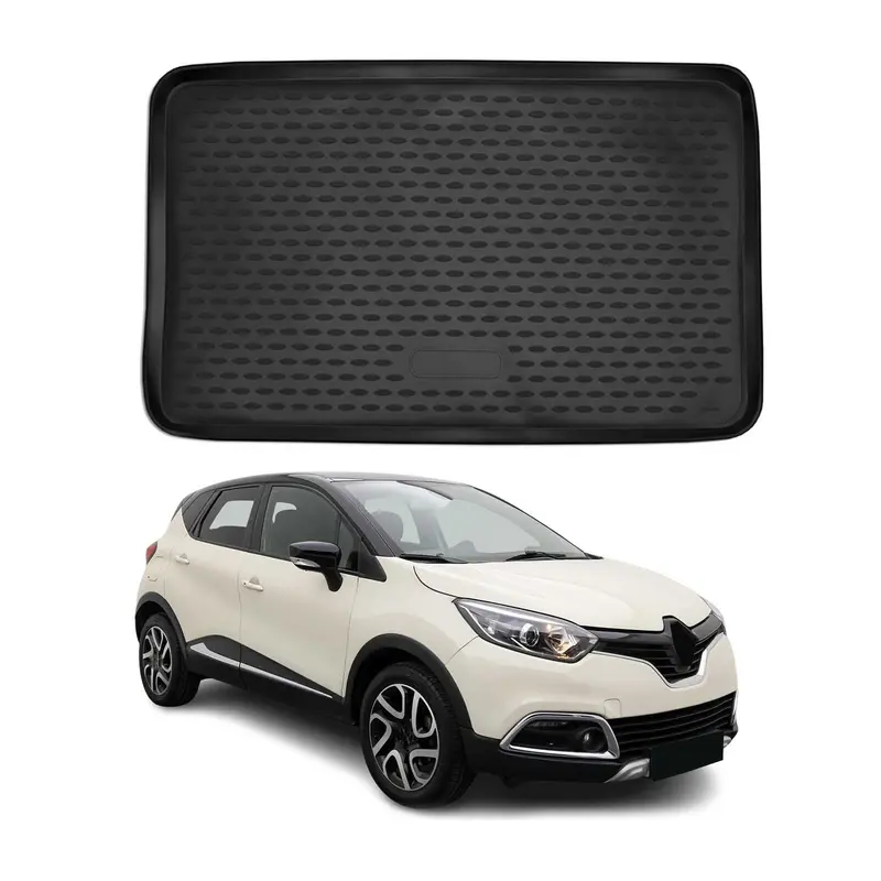 OMAC Tapis de coffre pour Renault Captur 2016-2019 sur mesure en caoutchouc Noir