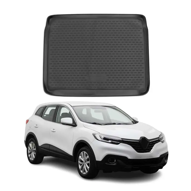OMAC Tapis de coffre pour Renault Kadjar 2015-2022 sur mesure en caoutchouc Noir