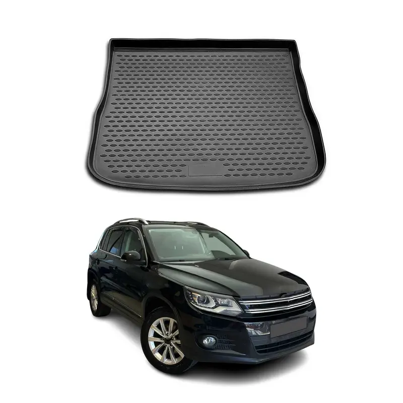 OMAC Tapis De Coffre pour VW Tiguan 2007-2016 en caoutchouc Noir