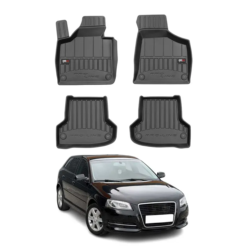 OMAC Tapis de sol caoutchouc pour Audi A3 8PA Sportback 2003-13 Noir Premium