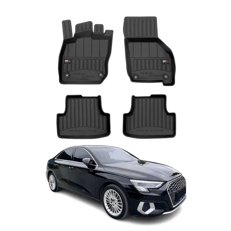 OMAC Tapis de sol caoutchouc pour Audi A3 8Y 2020-2026 Mild Hybrid Noir Premium