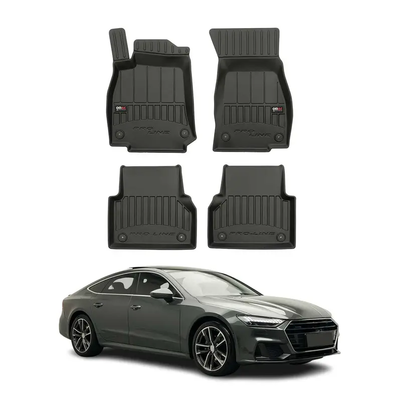 OMAC Tapis de sol caoutchouc pour Audi A7 Sportback 2018-2026 Noir Premium