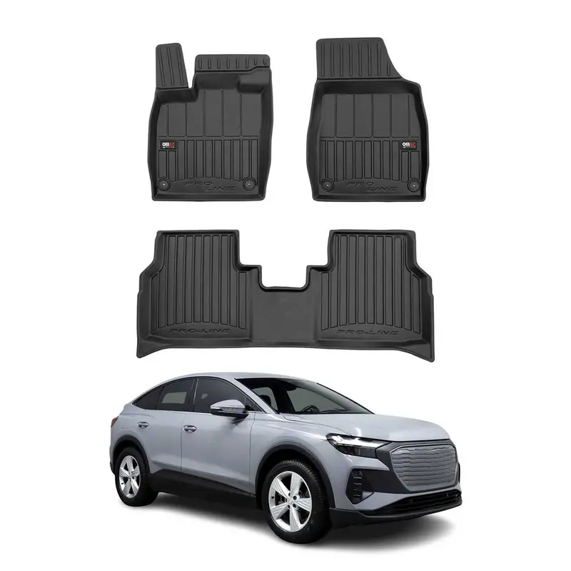 OMAC Tapis de sol caoutchouc pour Audi Q4 e-tron 2021-2026 Noir Premium
