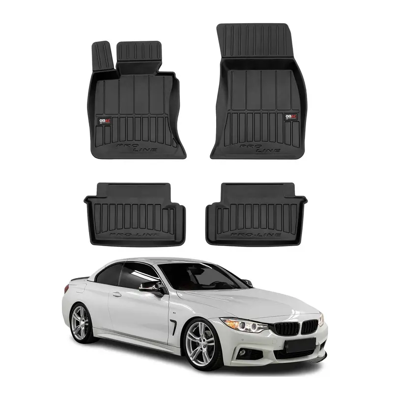OMAC Tapis de sol caoutchouc pour BMW Série 4 F33 Cabriolet 2013-2020 TPE Noir