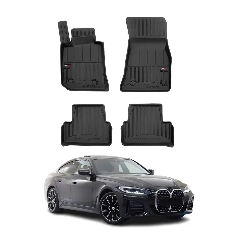 OMAC Tapis de sol caoutchouc pour BMW Série 4 G26 Gran Coupe / i4 2020-2026 Noir