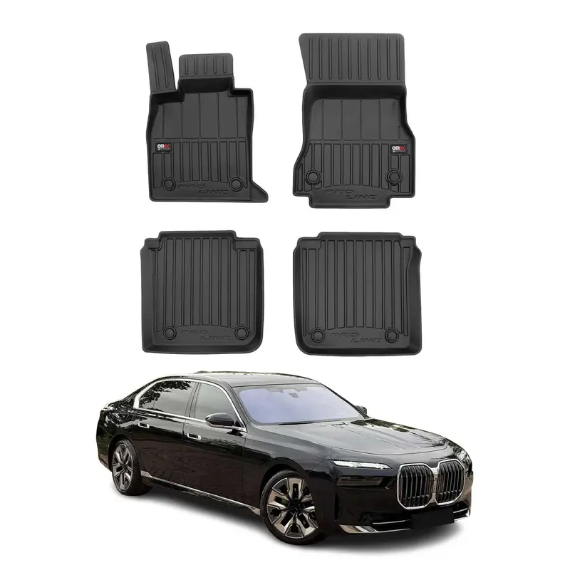 OMAC Tapis de sol caoutchouc pour BMW Série 7 G70 i7 G70 2022-2026 Noir Premium