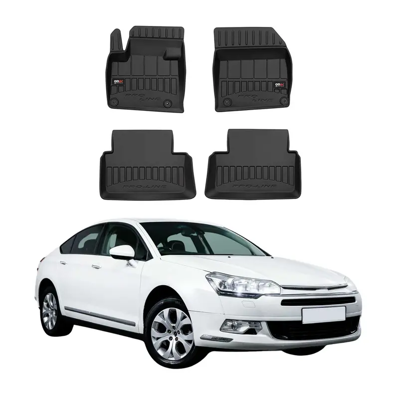 OMAC Tapis de sol caoutchouc pour Citroen C5 Berline Break 2008-17 Noir Premium