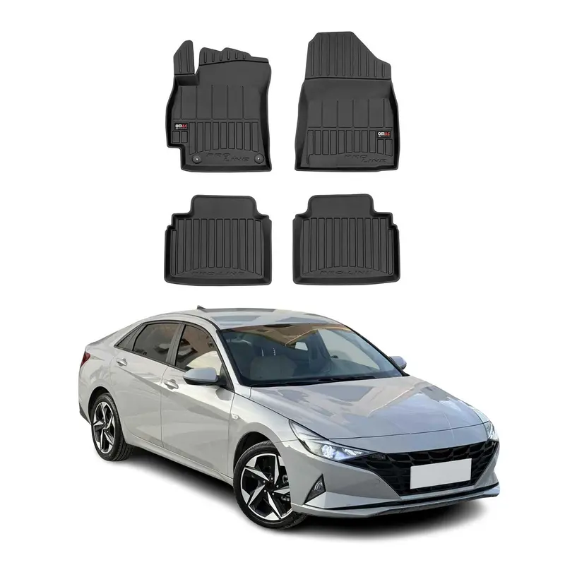 OMAC Tapis de sol caoutchouc pour Hyundai Elantra Berline 2021-2026 Noir Premium