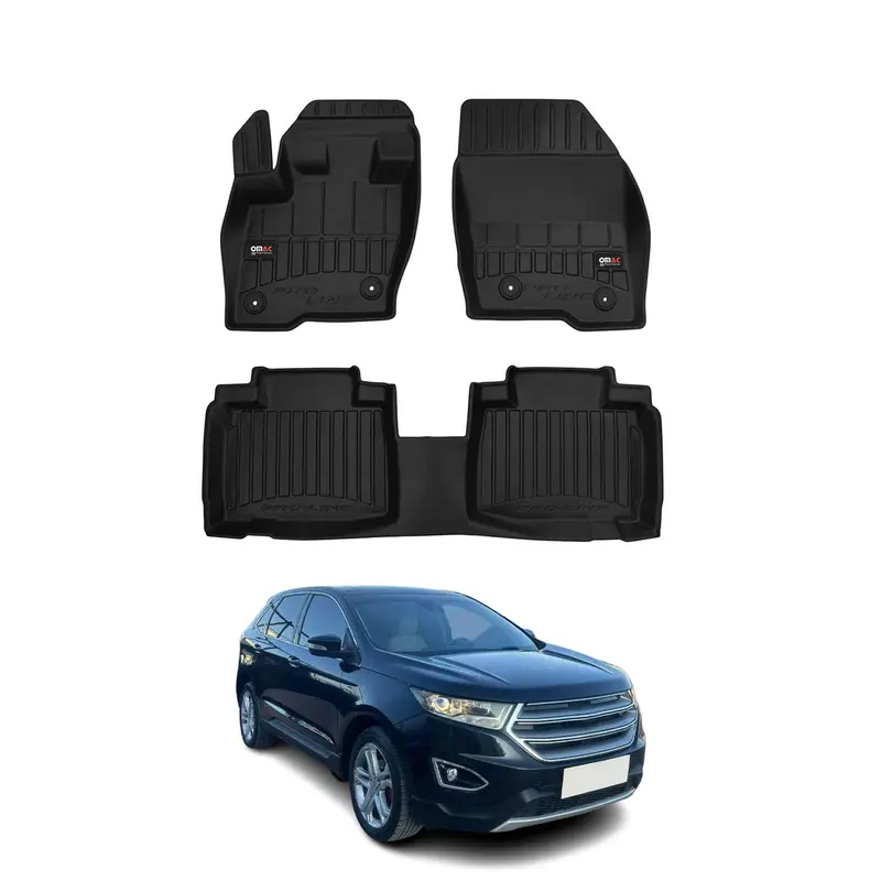 OMAC Tapis de sol en caoutchouc pour Ford Edge 2014-2023 Noir Premium