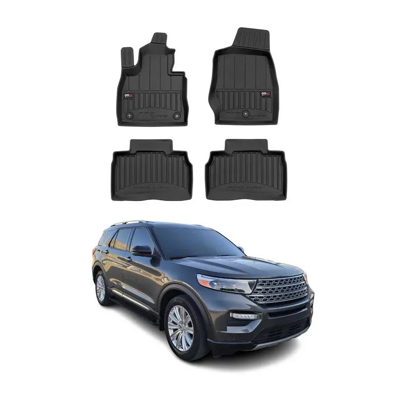 OMAC Tapis de sol en caoutchouc pour Ford Explorer U6 2020-2026 Noir Premium