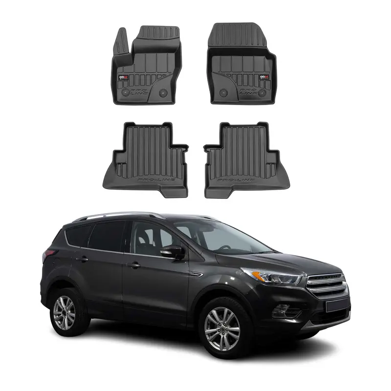 OMAC Tapis de sol en caoutchouc pour Ford Kuga II 2012-2019 Noir Premium