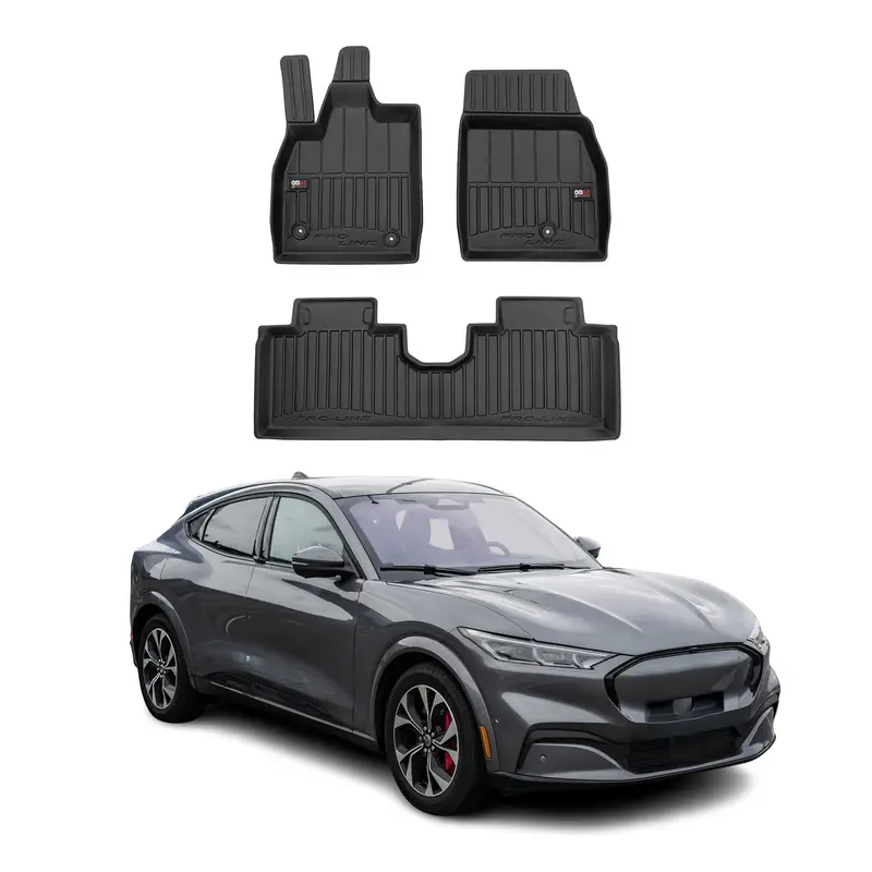 OMAC Tapis de sol en caoutchouc pour Ford Mustang Mach-E 2020-2026 Noir Premium