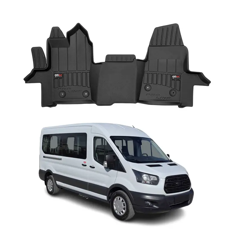 OMAC Tapis de sol en caoutchouc pour Ford Transit 2018-2026 Noir Premium