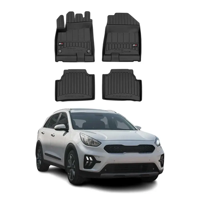 OMAC Tapis de sol en caoutchouc pour Kia e-Niro mk1 2018-2022 Noir Premium