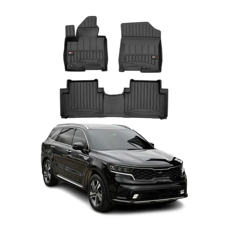 OMAC Tapis de sol en caoutchouc pour KIA Sorento Hybrid 2021-2026 Noir Premium