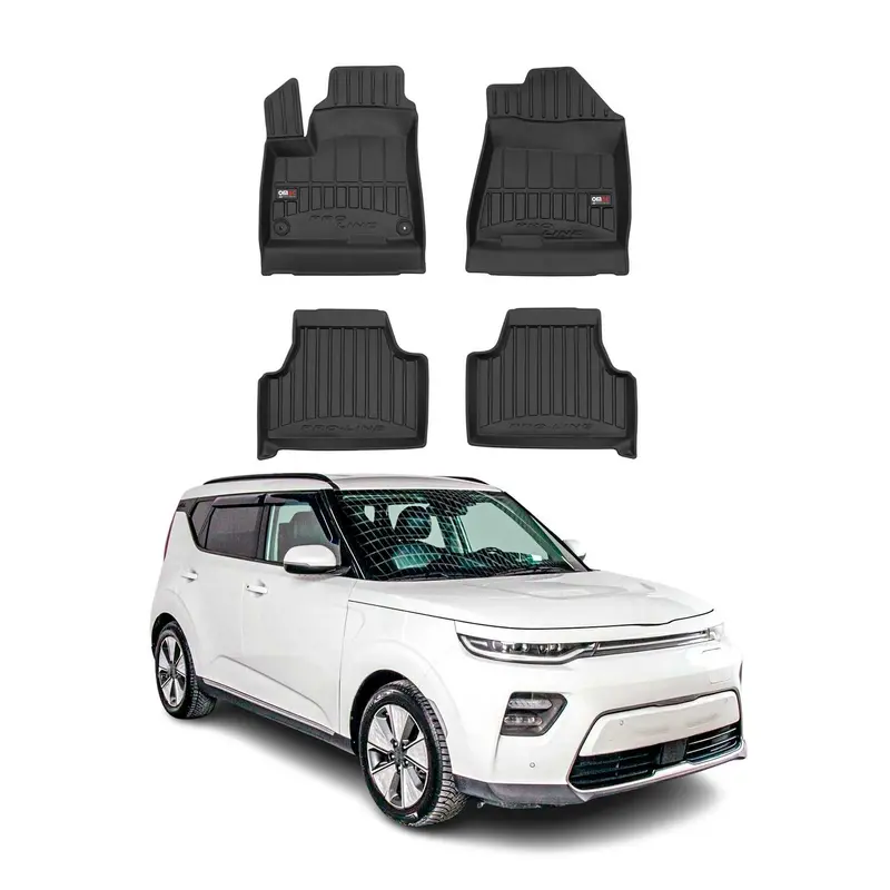OMAC Tapis de sol en caoutchouc pour KIA Soul EV 2020-2023 Noir Premium