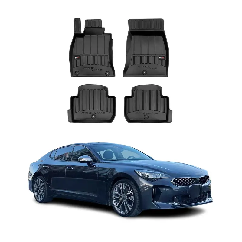 OMAC Tapis de sol en caoutchouc pour KIA Stinger 2017-2023 Noir Premium
