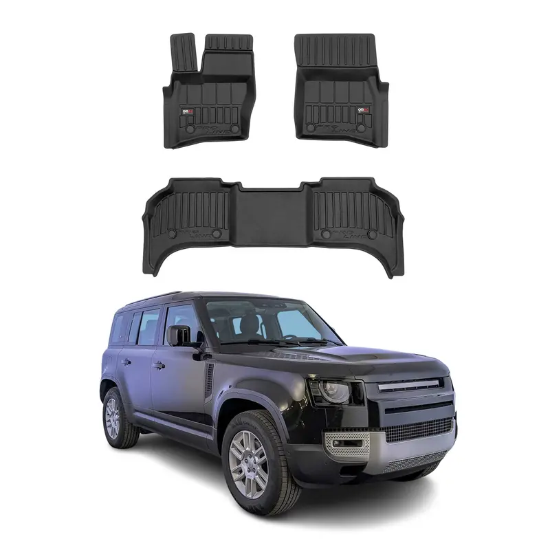 OMAC Tapis de sol en caoutchouc pour Land Rover Defender 2020-2026 Noir Premium