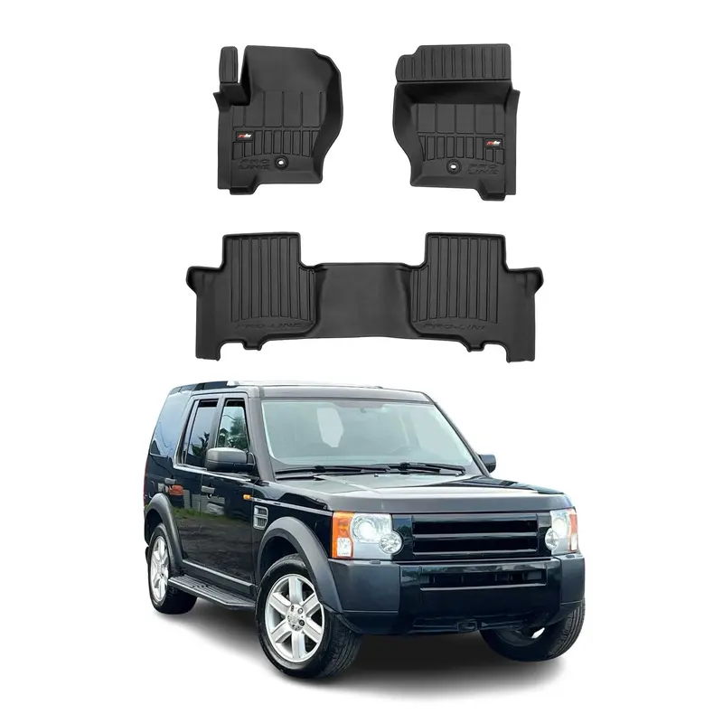 OMAC Tapis de sol en caoutchouc pour Land Rover Discovery 3 2004-09 Noir Premium