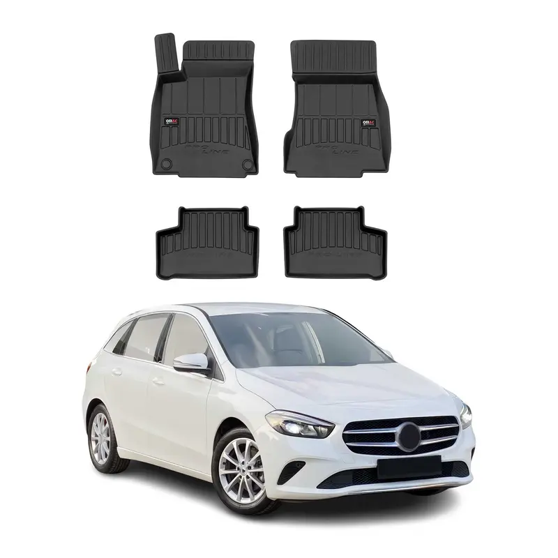 OMAC Tapis de sol en caoutchouc pour Mercedes Classe B 2019-2026 Noir Premium